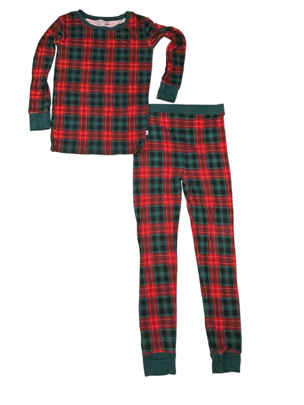 Little Sleepies Holiday Tartan Plaid Bamboo Pajama Set Christmas Kids 7/8